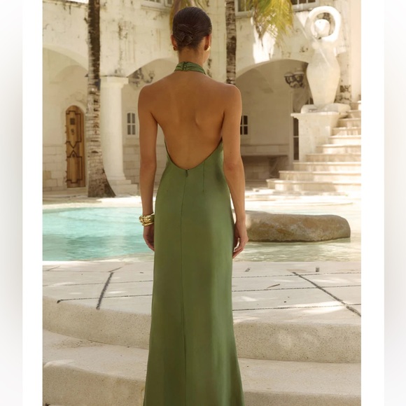 Black Satin Maxi Dress - Picture 3 of 4